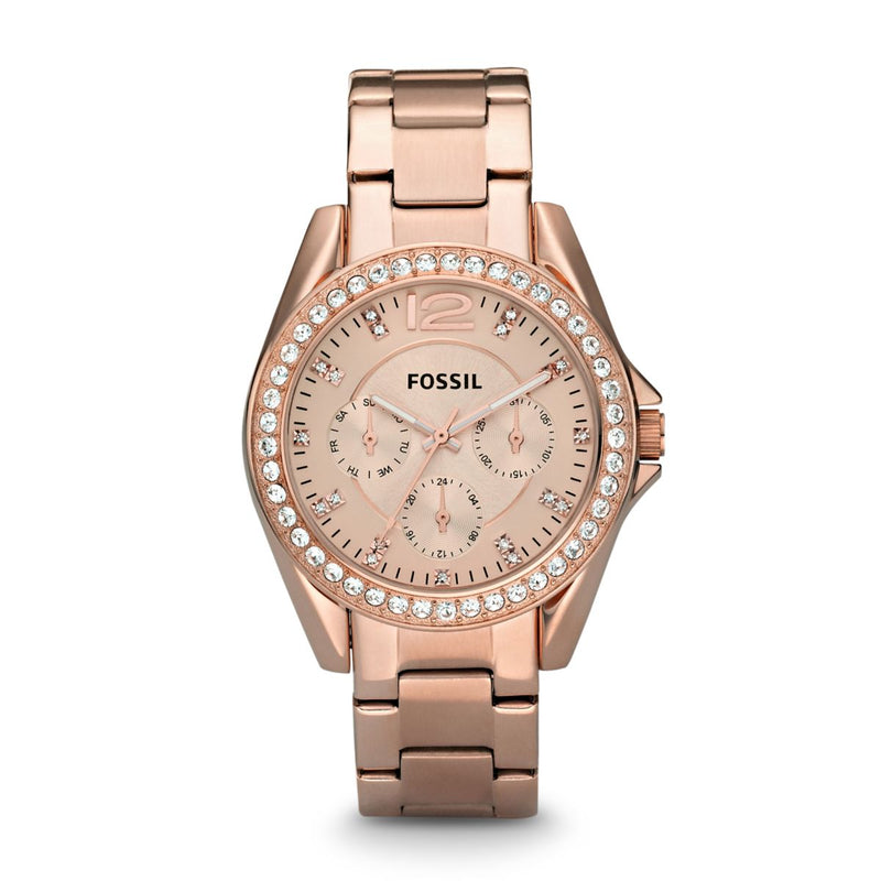 Fossil Ladies Rose Gold Plated ES2811- Cajees Time Zone_CAJESS_TIME_ZONE