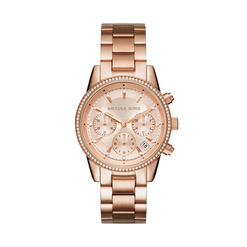 Michael Kors Ladies Rose Gold Plated MK6357_CAJESS_TIME_ZONE