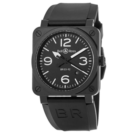 Bell And Ross Mens Rubber BR0392BLCE