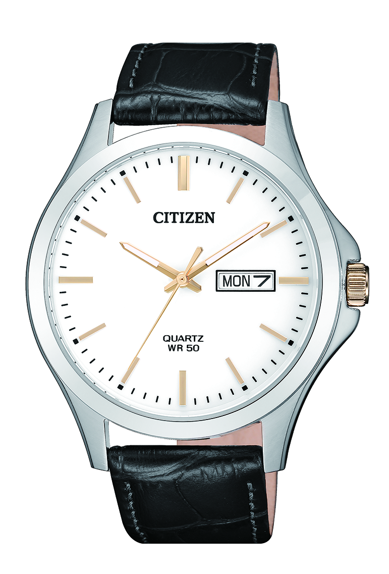 Citizen Mens Quartz Stainless Steel Leather-BF200911A_CAJESS_TIME_ZONE