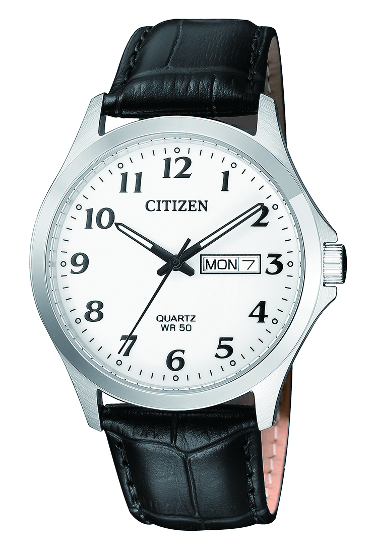 Citizen Mens Quartz Stainless Steel Leatehr-BF500001A_CAJESS_TIME_ZONE