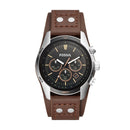 Fossil Men's CH2891 'Coachman' Stainless Steel Black Tachymeter Chronograph Dial Brown Leather Strap Watch