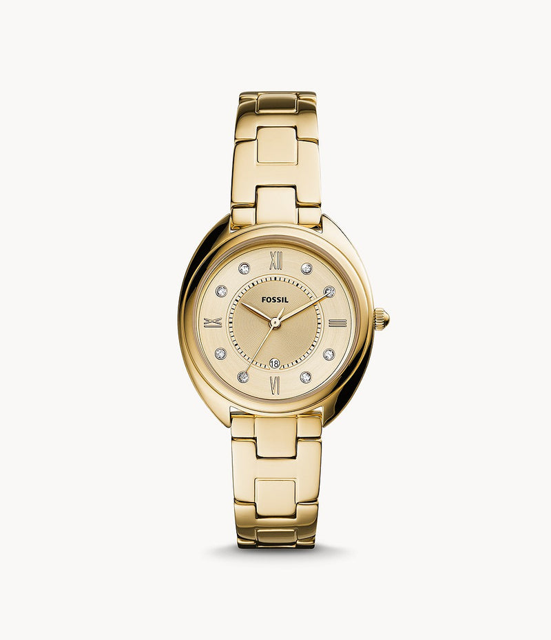 Fossil Ladies' Gabby Three-Hand Date Gold-Tone Stainless Steel Watch (ES5071)