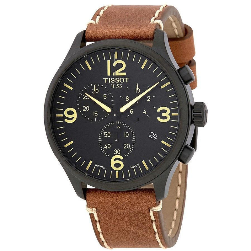 TISSOT MENS LEATHER T1166173605700 - CAJEES TIME ZONE